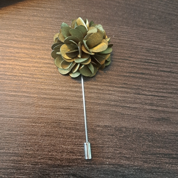 (2) M&L Sage patterned Waistcoat Vest, Tie, Handkerchief, pin & Cufflinks Set - Picture 7 of 11